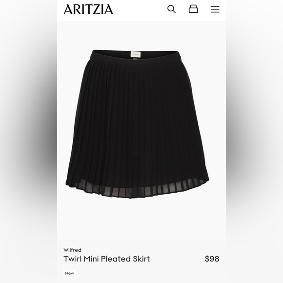 Aritzia Skirts Aritzia Wilfred Twirl Pleated Chiffon Mini Skirt